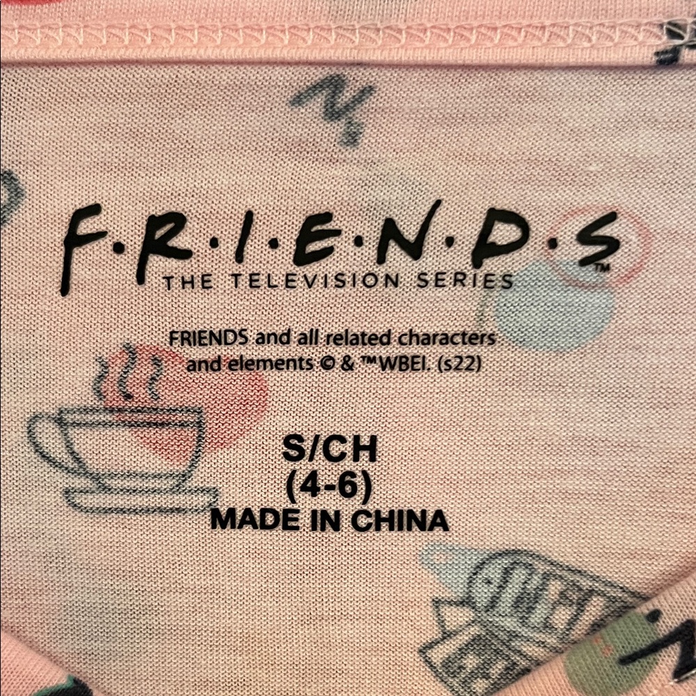 FRIENDS Pink Pajama Set with Fun Print - Picture 2 of 5